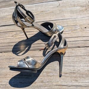 Balenciaga Elegant Metallic Heeled Sandals